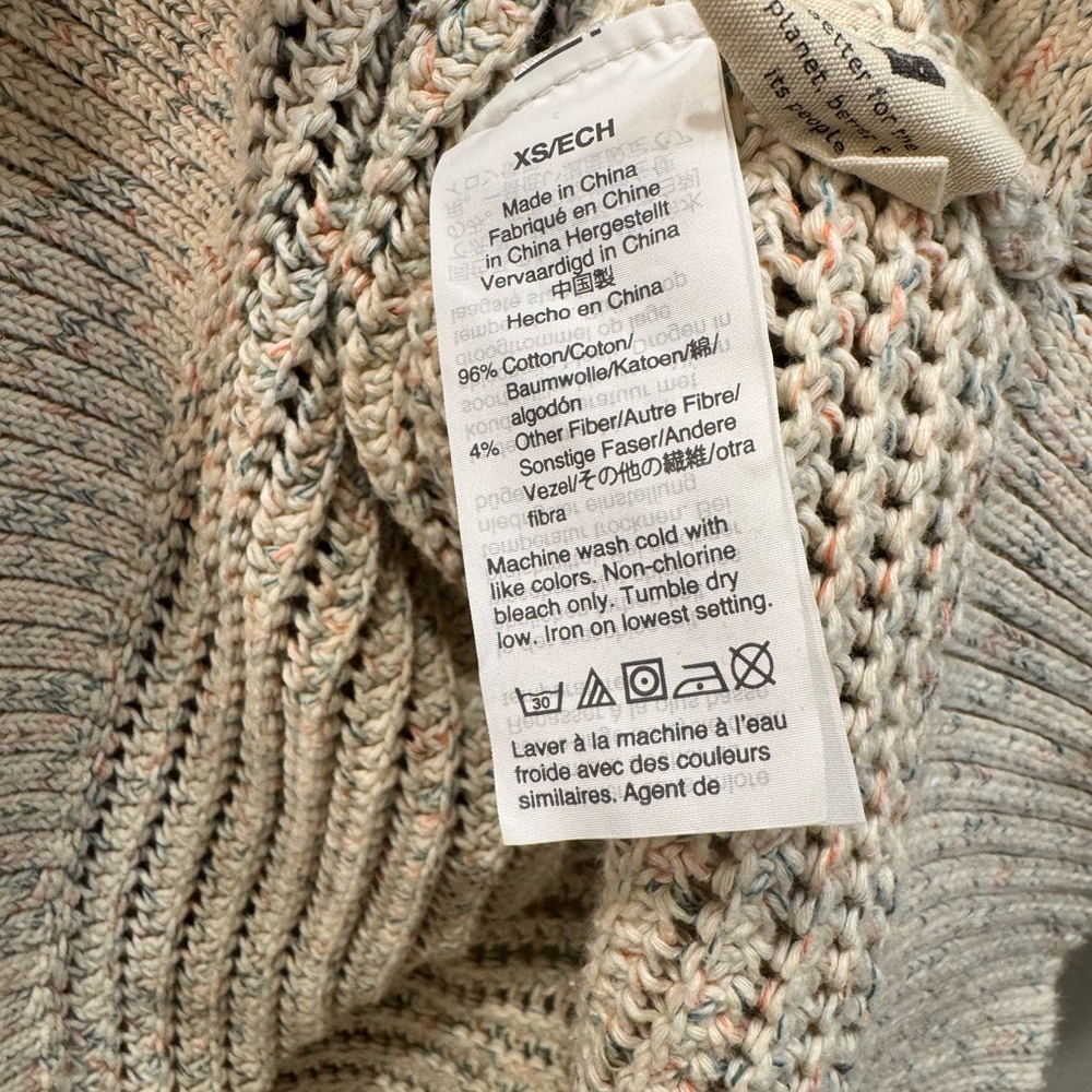 Madewell Women's Cream Speckled V-Neck Knit Crop Sweater - Picture 5 of 5